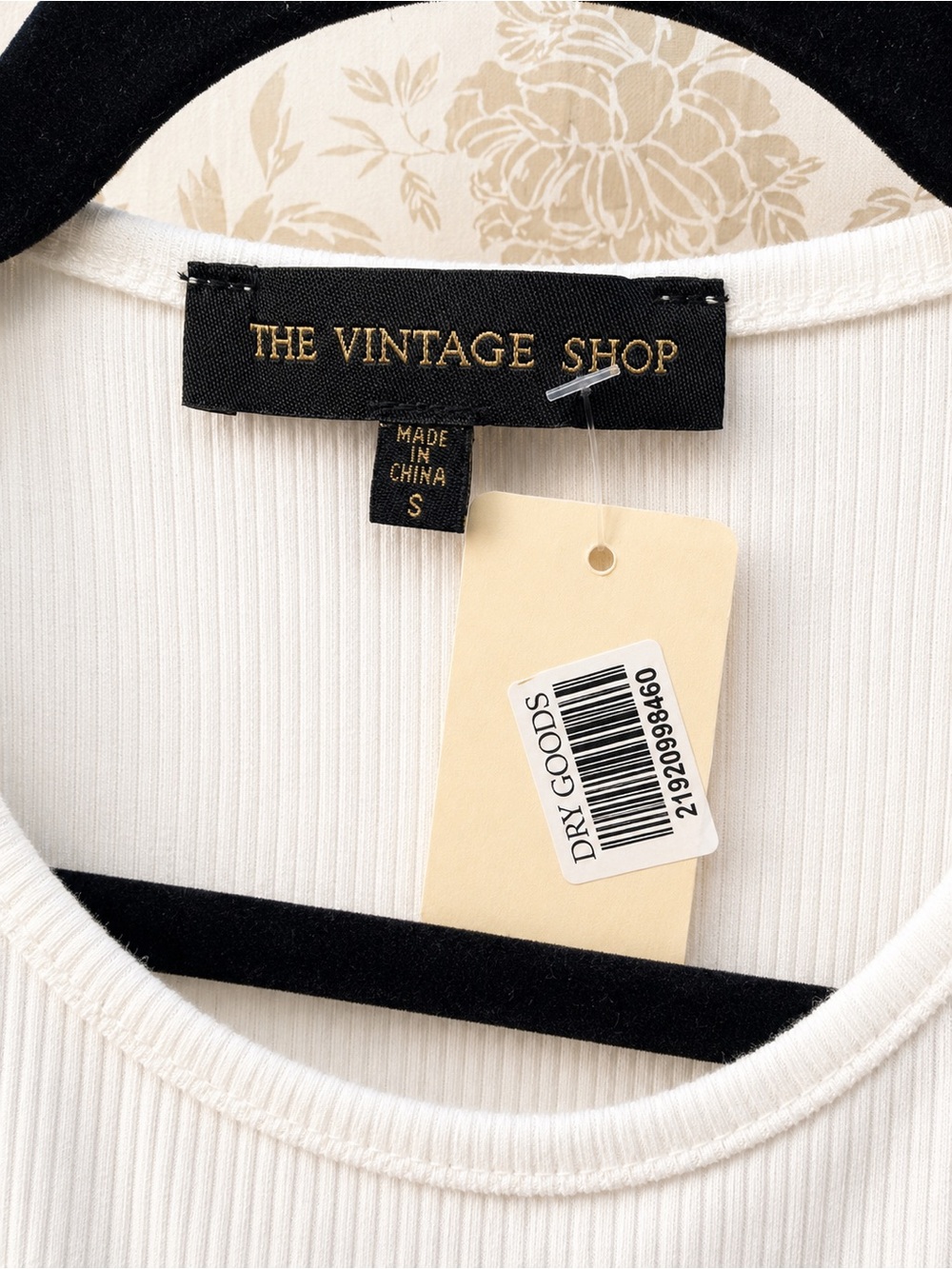 The Vintage Shop White Ribbed Crop Tank with Beaded Fringe - Picture 3 of 3